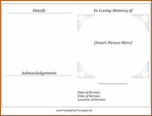Memorial Pamphlet Template