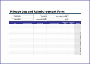 Mileage Allowance Form Template