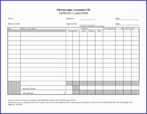 Mileage Expenses Claim Form Template Uk