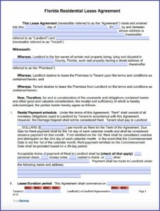 Month To Month Commercial Lease Agreement Florida