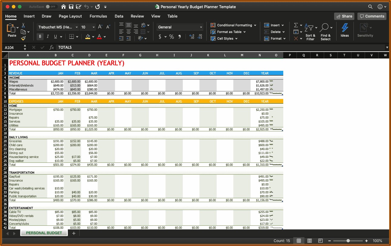 Monthly Expense Sheet Excel Template India