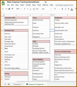 Monthly Expense Spreadsheet Template Excel