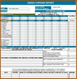 Monthly Expenses Report Format In Excel