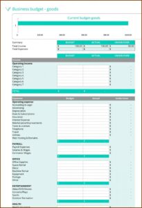 Moving Budget Spreadsheet Template Excel
