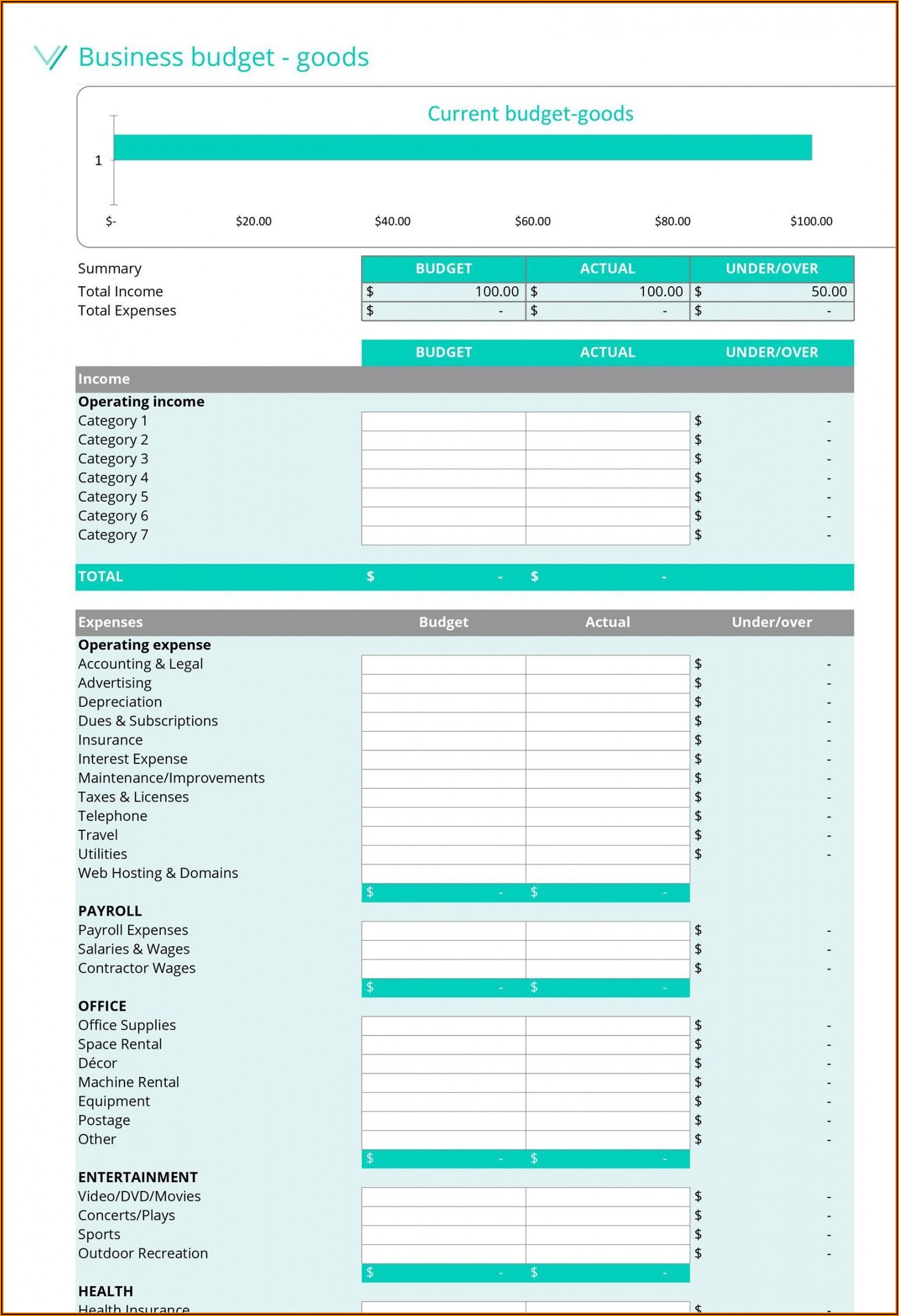 Moving Budget Spreadsheet Template Excel