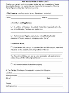 New Mexico Month To Month Lease Agreement Pdf