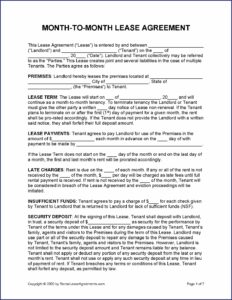 Nj Month To Month Lease Termination Form