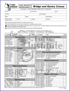 Overhead Crane Inspection Form