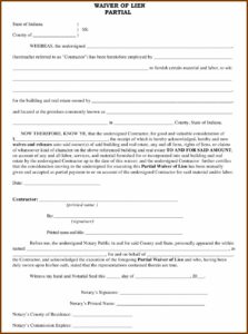 Partial Lien Waiver Form