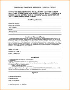 Partial Lien Waiver Template