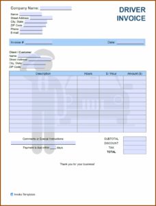 Passenger Transport Invoice Template