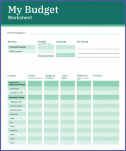 Personal Budget Excel Spreadsheet Free Download