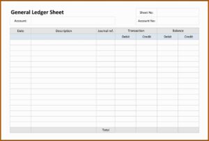 Printable Ledger Sheet Template
