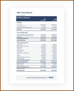 Real Estate Agent Profit And Loss Statement Template Free