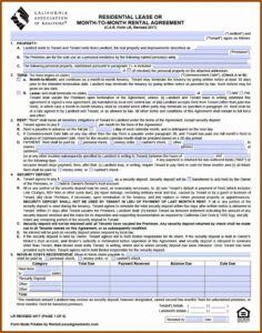 Residential Lease Agreement California Template