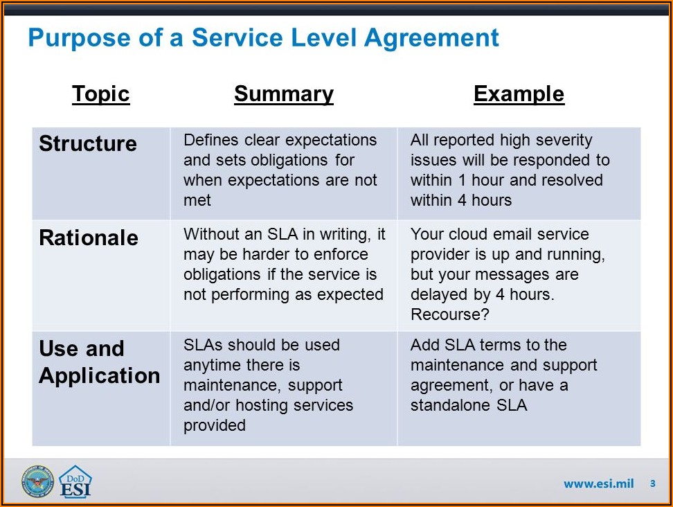 Saas Service Level Agreement Example