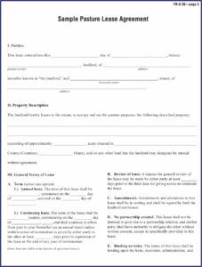 Sample Grazing Lease Agreement Texas