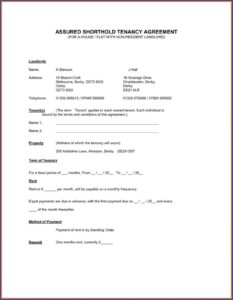 Sample Tenancy Agreement Landlord And Tenant In India