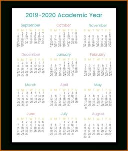 School Year At A Glance Calendar Template