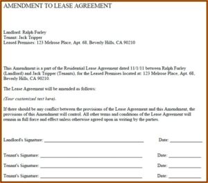 Simple Lease Amendment Template