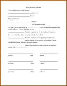 Simple Rental Lease Agreement