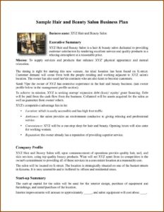 Spa Business Plan Sample Pdf