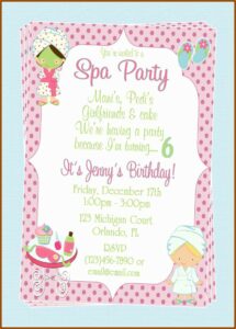 Spa Party Invitation Template Free