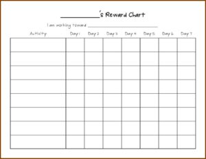 Sticker Rewards Chart Template