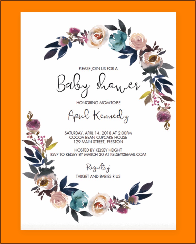 Template Baby Shower Invitation Free