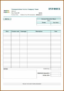 Transport And Logistics Invoice Template