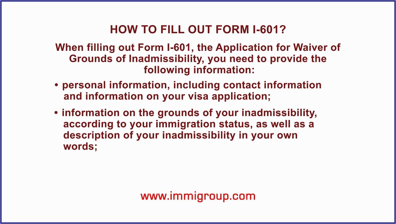 Uscis Form 1 601