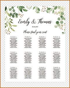 Wedding Table Seating Plan Template Free Download