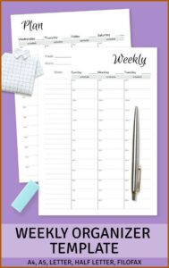 Week At A Glance Calendar Template