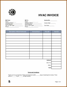 Work Invoice Template Pdf
