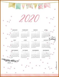 Year At A Glance Calendar Template