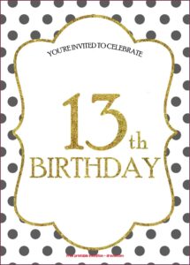 13th Birthday Party Invitations Templates Free