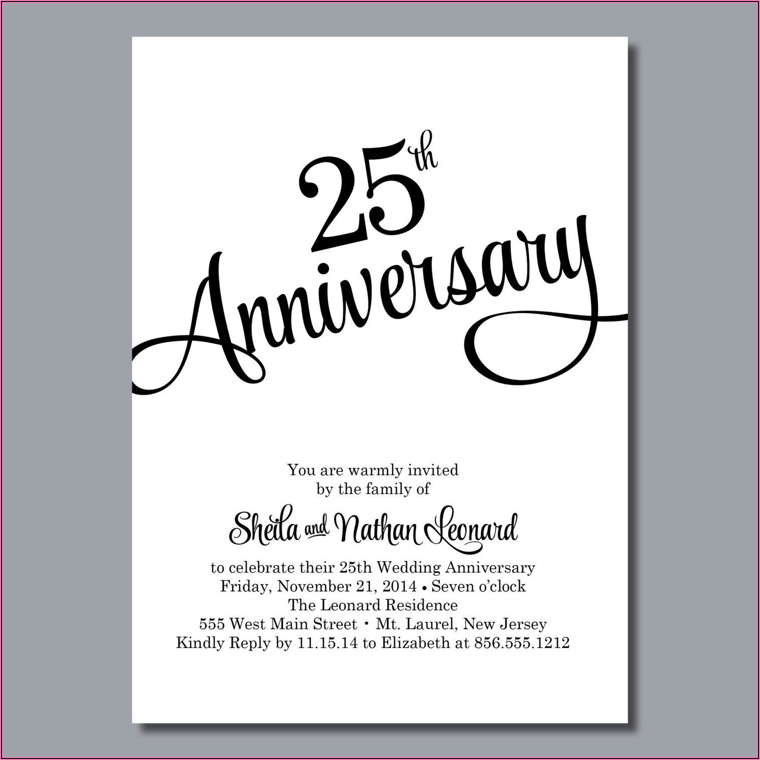 25th Wedding Anniversary Invitation Matter In Hindi