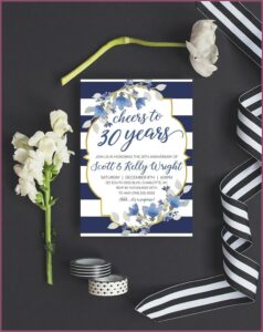 30th Anniversary Invitations Templates