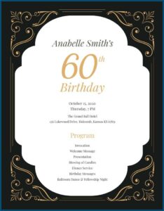 60th Birthday Program Template
