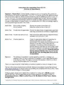 Articles Of Organization Georgia Template