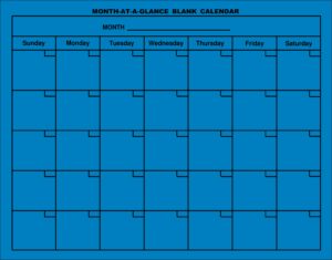 At A Glance Calendar Template