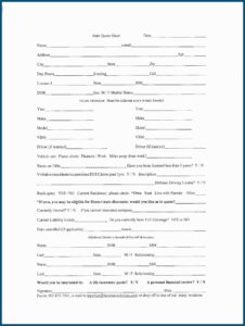 Auto And Home Insurance Quote Sheet Template