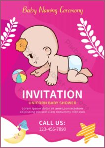 Baby Boy Naming Ceremony Invitation Card Background