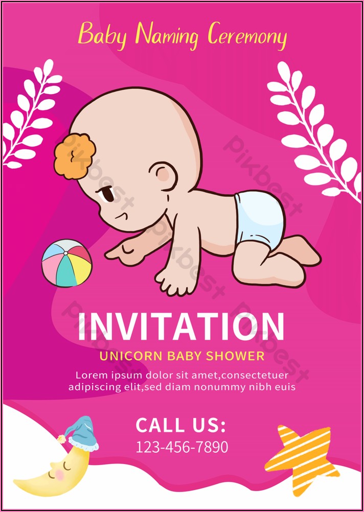 Baby Boy Naming Ceremony Invitation Card Background