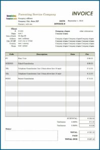 Babysitter Receipt Template