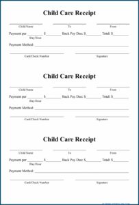 Babysitting Receipt Template For Fsa