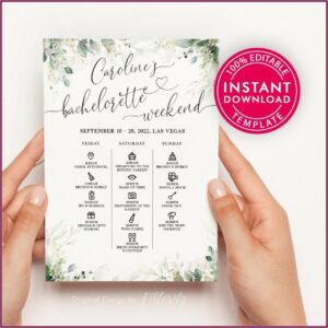 Bachelorette Invitations With Itinerary