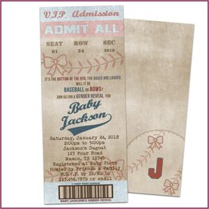 Baseball Or Bows Invitations