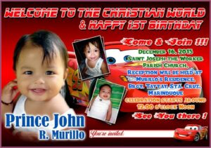 Birthday And Christening Invitation Layout