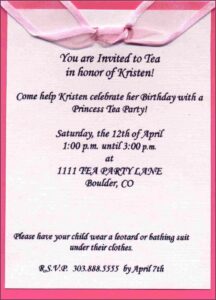 Birthday Invitation Card Wording Samples